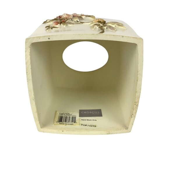 Croscill Charlotte Floral Ceramic Tissue Box Cover & Soap Dish Set Cottagecore - Picture 7 of 10